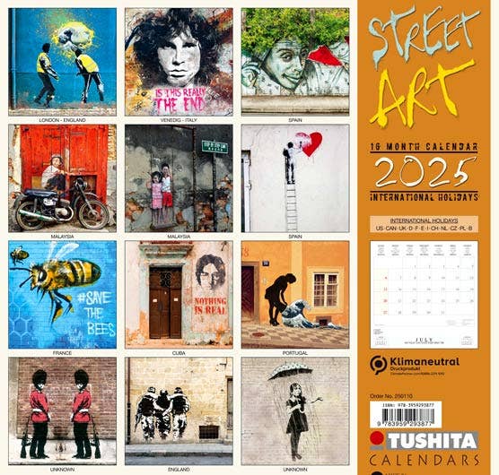 Street Art 2025 Wall Calendar. John Lennon Nothing is Real.