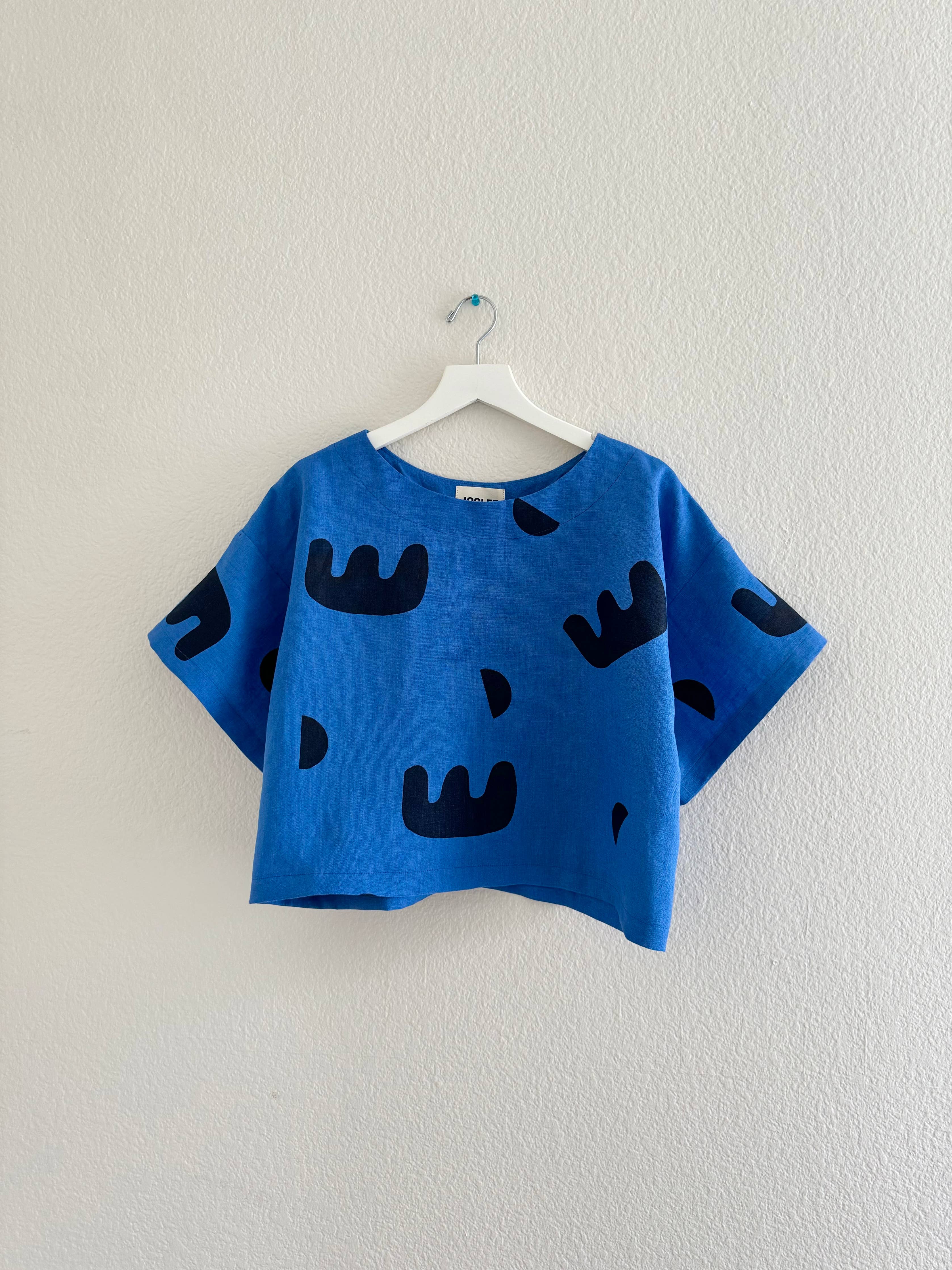 Blue linen top 