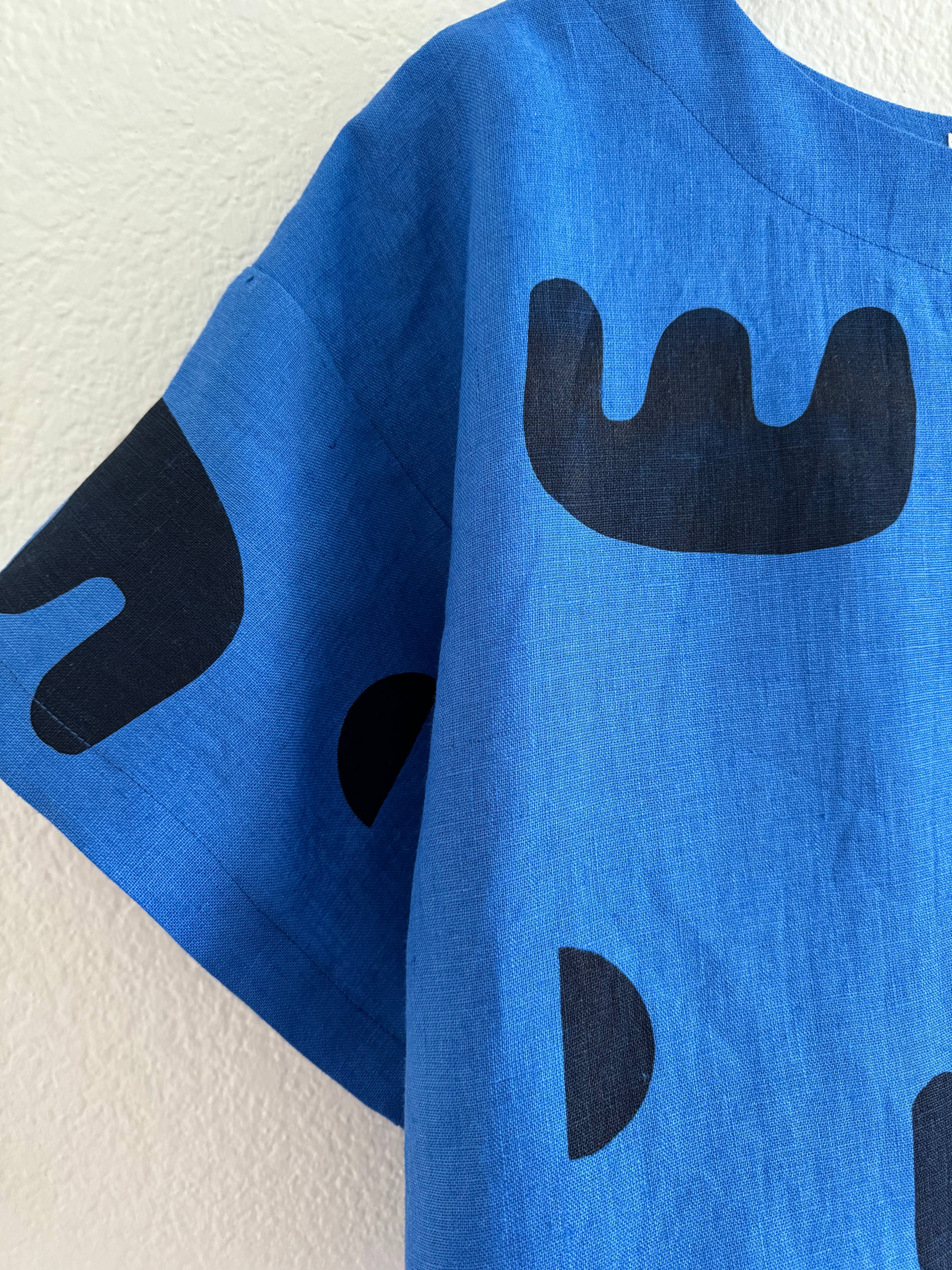 Blue linen top 