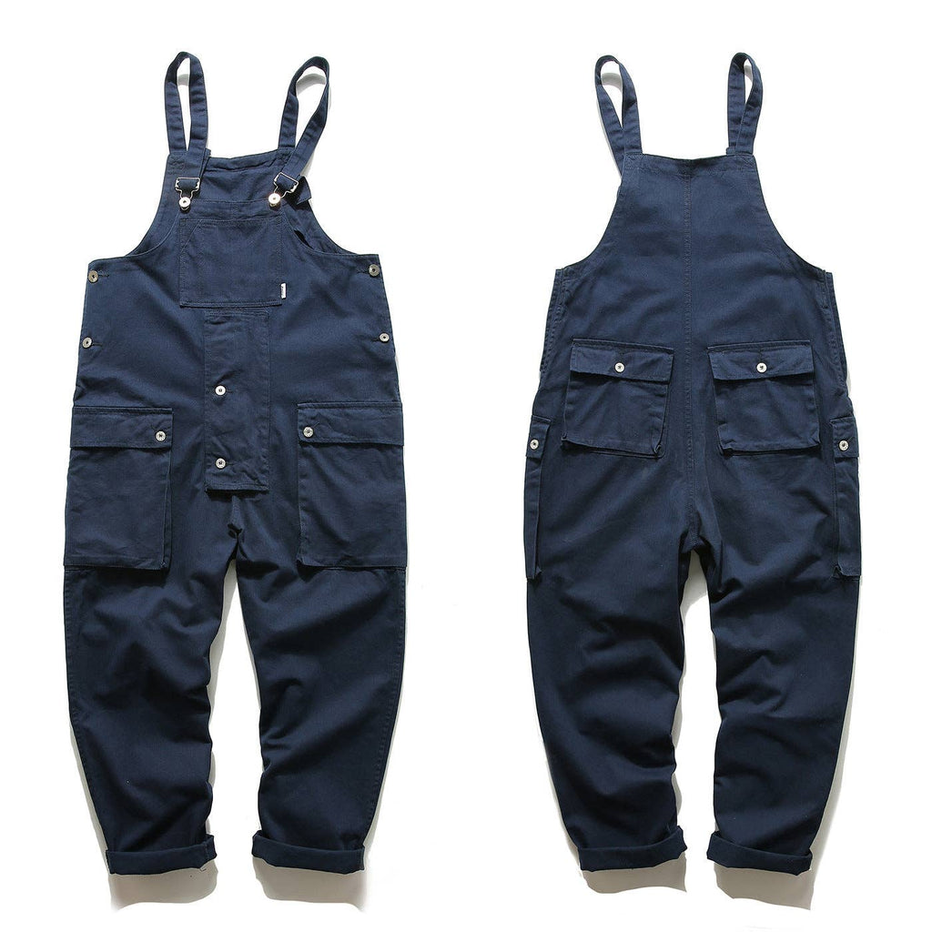 Casual Cotton Overalls for Men with Multi-Pockets