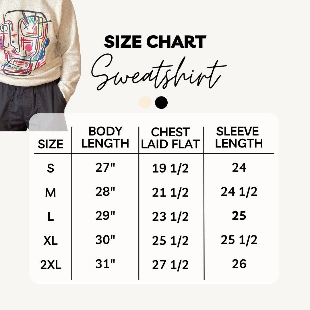 Technologic Large Print Sweater - Super Soft Natural Heather