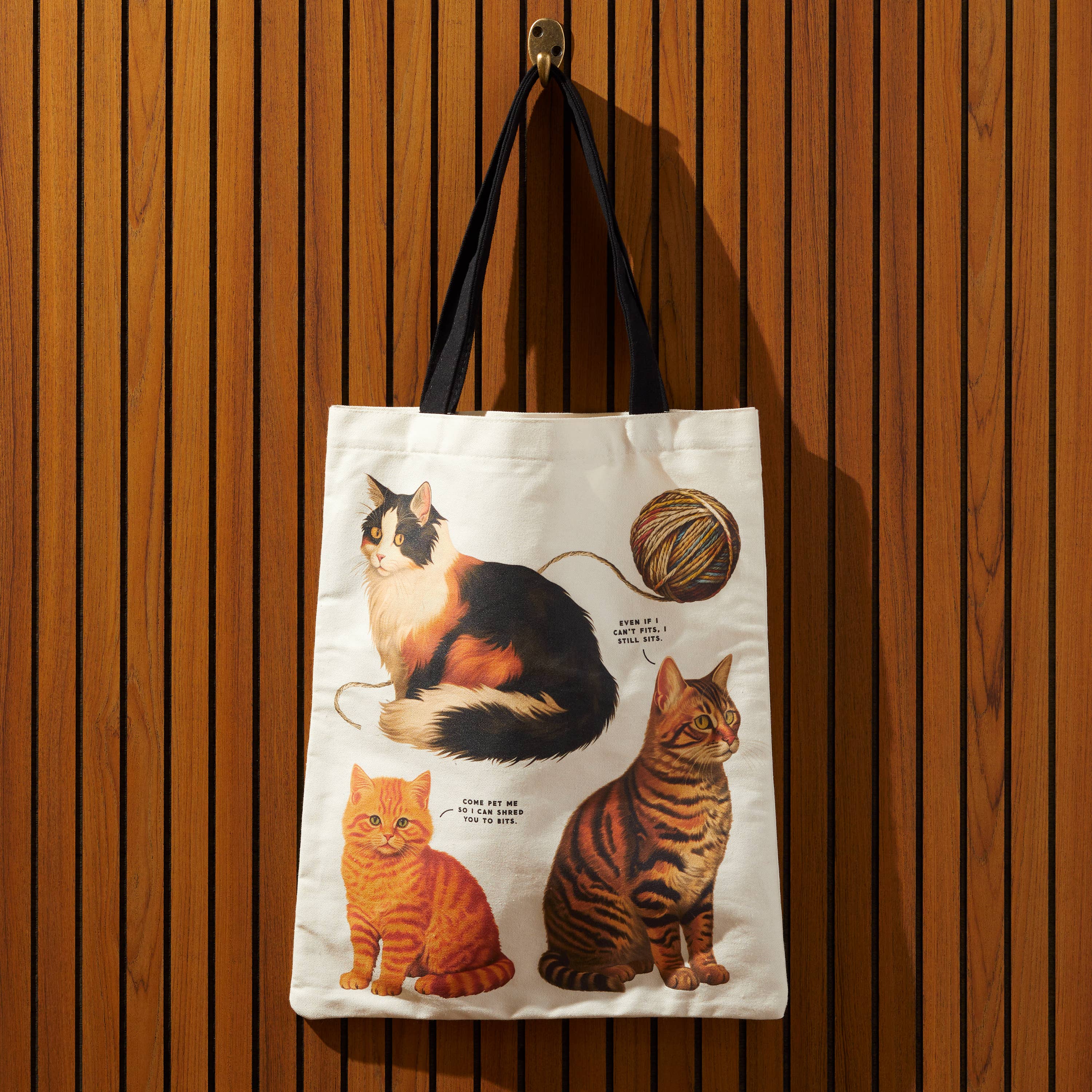 Brass Monkey Moody Cats Canvas Tote