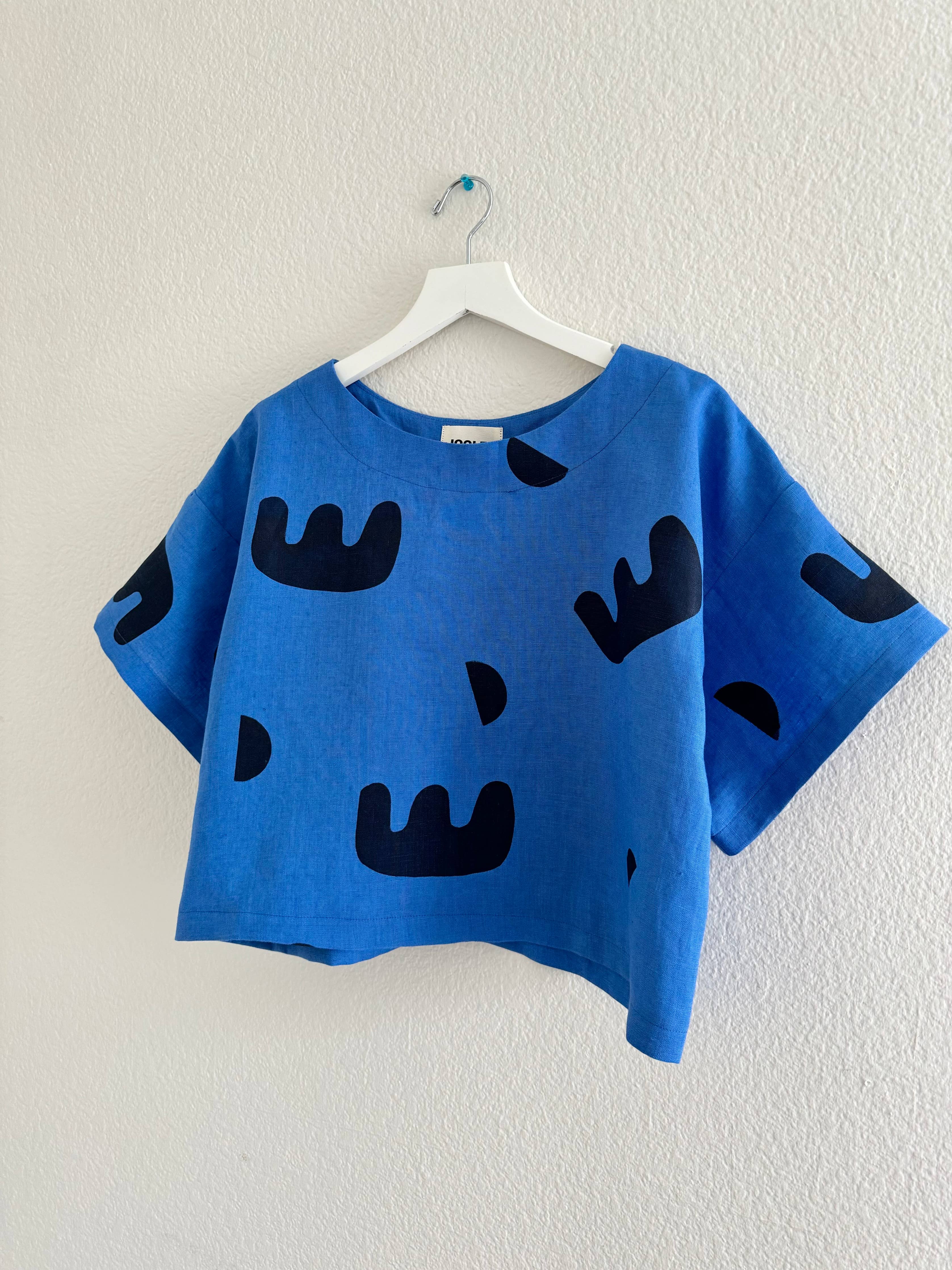 Blue linen top 