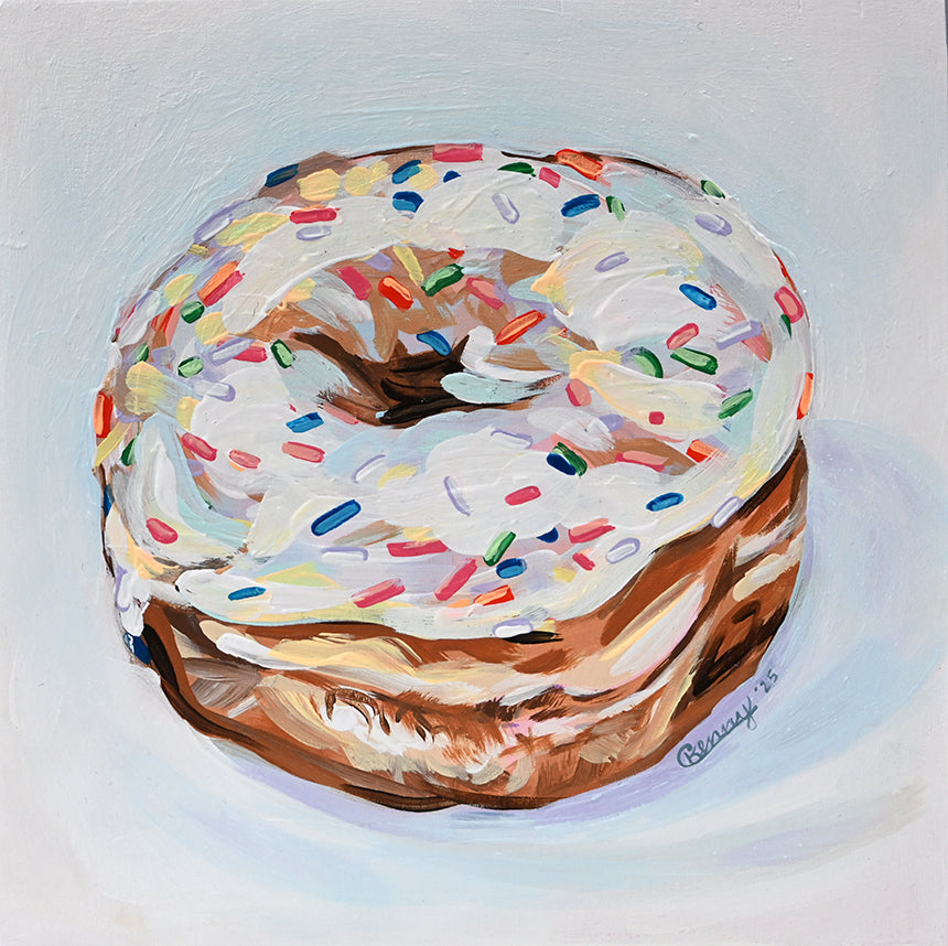 White Sprinkle Donut