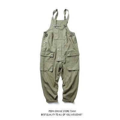 Casual Cotton Overalls for Men with Multi-Pockets