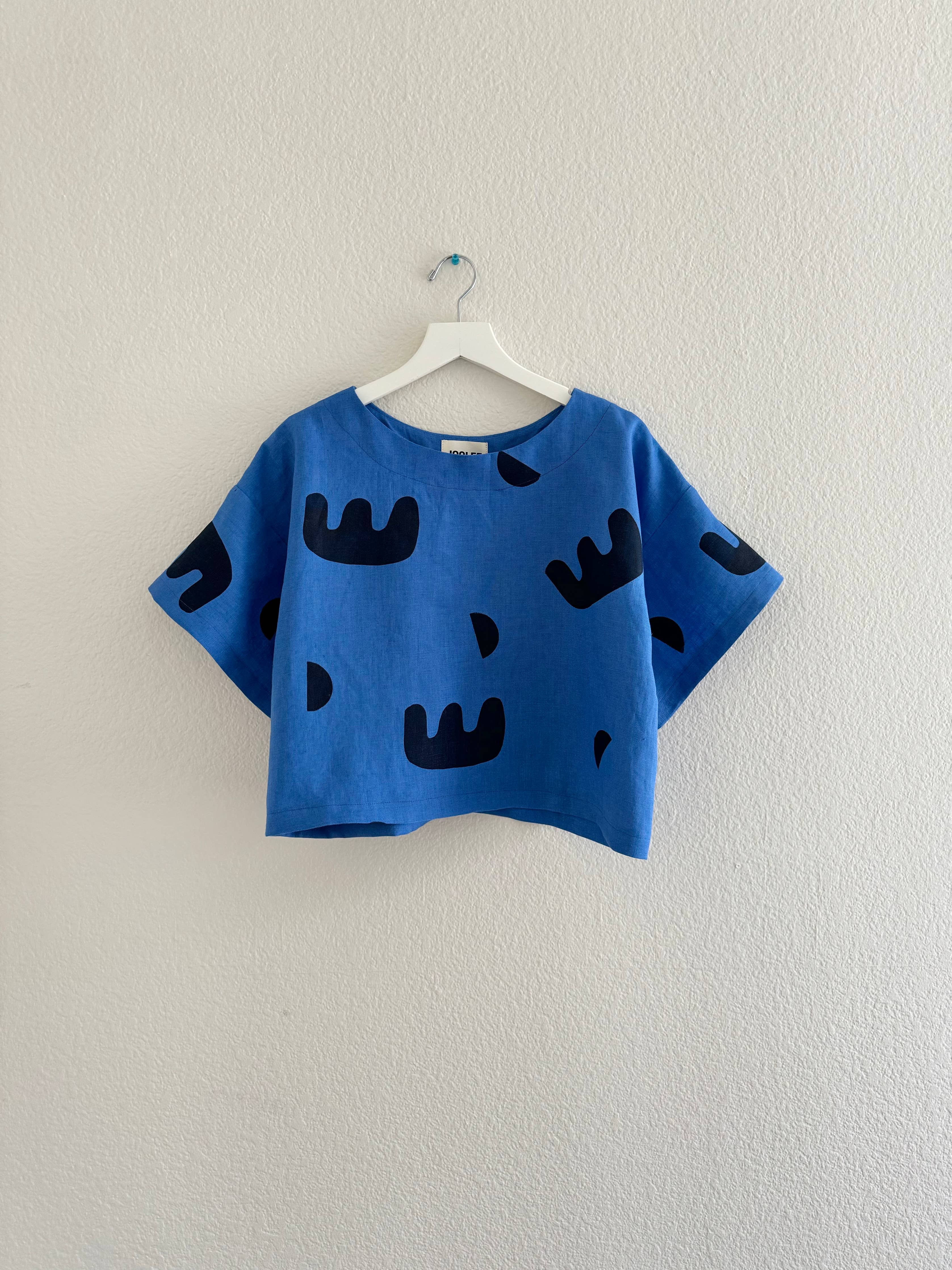 Blue linen top 