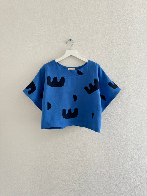 Blue linen top 