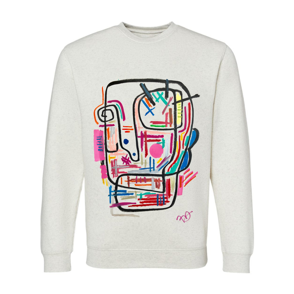 Technologic Large Print Sweater - Super Soft Natural Heather