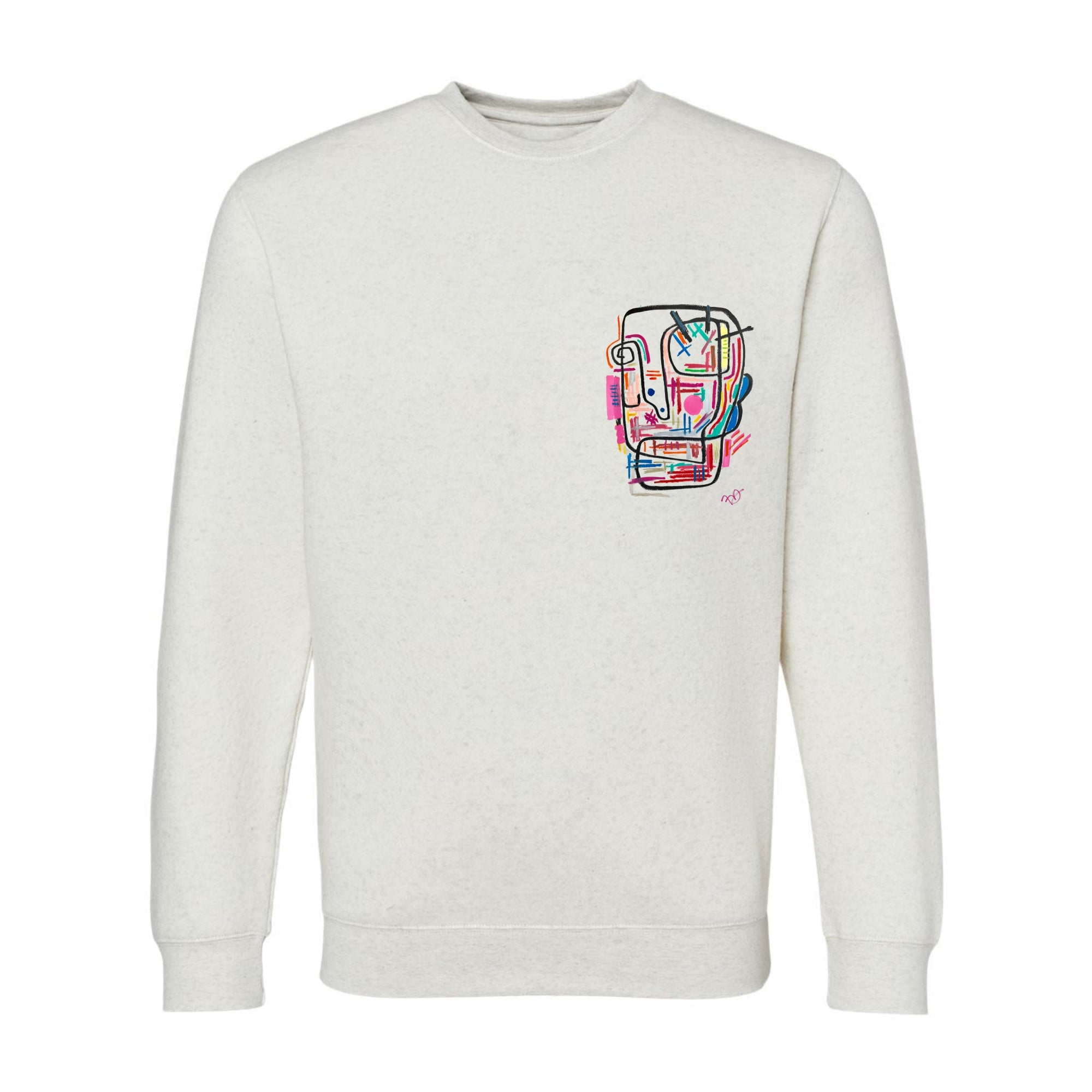 Technologic Print Sweater - Super Soft Natural Heather